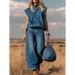 Women's Denim Vest Top - American Style Casual Wear For Spring Summer Fashion, Sleeveless Jacket For Layering_ecoleips.com