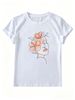 Women Crew Neck Short Sleeve T-Shirt Minimalist One Line Woman Floral Abstract Graphic Casual Summer Basic Daily Top For Ladies_ecoleips.com