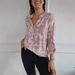 Women's Clothing Loose Casual Long Sleeved Printed Pocket Shirt_ecoleips.com