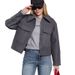 Women's Tweed Jacket Open Front Cardigan Coat Long Sleeve Notch Lapel Large Pockets Autumn Winter Outerwear_ecoleips.com