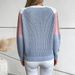 Rainy Color Block Cable Women's Sweater Autumn Winter New Vintage Loose European And American Cross-Border Pullover Knit_ecoleips.com