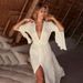 Women's Clothing Trumpet Sleeves Sexy V Neck Beach Dress Holiday Belt Blouse Swimsuit Sunscreen Shirt_ecoleips.com