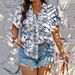 Plus Size Striped Print Shirt – Women's 3/4 Sleeve Cotton Blend Tunic Top, Relaxed Fit For Work & Summer (4 Colors | 0xl-4xl)_ecoleips.com