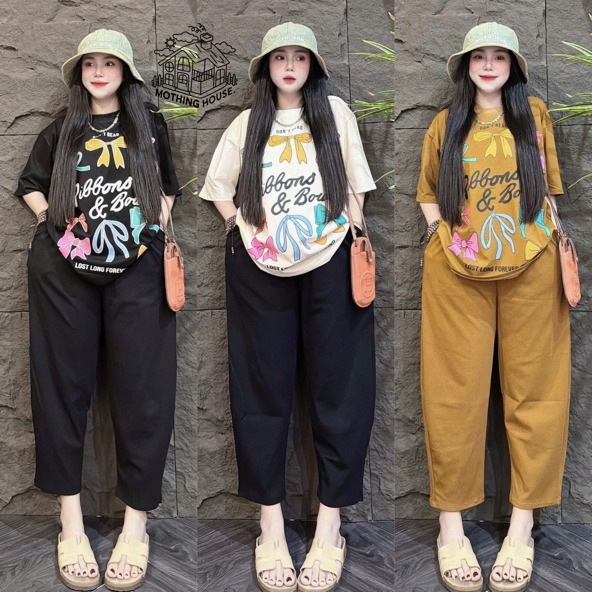 Women's Clothing Summer Bow Tie Set Wide Leg Pants Casual Two-Piece Outfit Short Sleeve Korean Fashion For Youthful Look_ecoleips.com