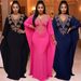 Women's Clothing Fashion Women's V Neck Rhinestone Dress Solid Color Long Sleeve For Formal & Casual For Women_ecoleips.com