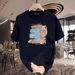 New Cotton Fashion Sense Printing Short-sleeved T-shirt Unisex Men Summer Tide Loose Hundred Tops_ecoleips.com