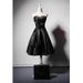 Women's Clothing Host Performance Temperament Satin Retro Little Black Dress Birthday Adult Ceremony Small Dress_ecoleips.com