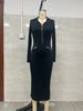 British Style Zip-Up Polo Collar Dress - Slim Fit Long Sleeve A-Line Dress For Women, Autumn & Winter_ecoleips.com