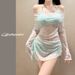 Women's Three Piece Swimsuit Set Halter Neck Star Print Slimming Straps Beach Vacation Hot Springs_ecoleips.com