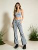 Gray Micro-bell-shaped Casual Pants For Spring And Autumn Featuring Drape And Versatility._ecoleips.com