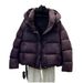 "Women's Puffer Jacket With Hood - 90% White Duck Down Coat, Oversized Short Winter Jacket For Commuting & Streetwear_ecoleips.com