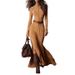 2025 In Stock High-Quality Suede New Autumn European And American Fashion Elegant Temperament Zipper Stand Collar Dress_ecoleips.com