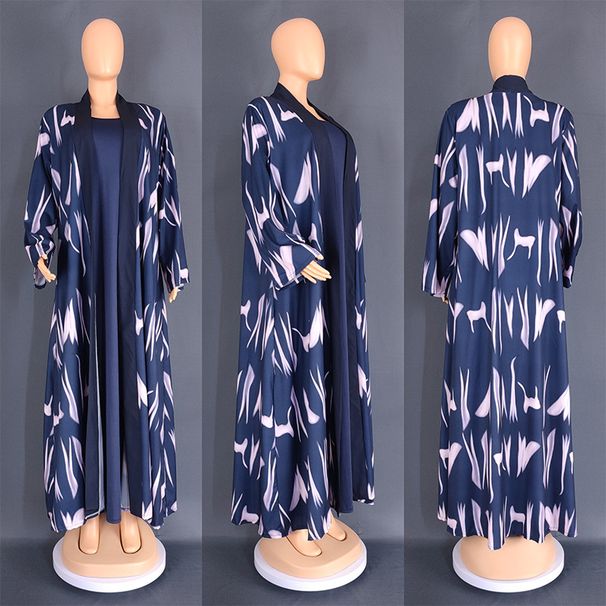 African Best-selling Women's Clothing, Digital Print Cardigan Robe, Cross-border Hot-selling European And American_ecoleips.com