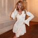 Elegant Ruffle Trim Bodycon Dress With Tie Detail - Chic Cocktail Party Dress For Women's Special Occasions_ecoleips.com
