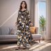 Modest Abaya Dress Modest Muslim Abaya Dress – Flowy V-Neck Maxi Dress With Flared Sleeves (L-4XL), Lightweight Chiffon For Middle East & Europe_ecoleips.com