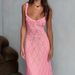 Cross-border High-end Sheer Lace Patchwork Camisole For Women, 2025 New Sexy Mid-length Dress_ecoleips.com