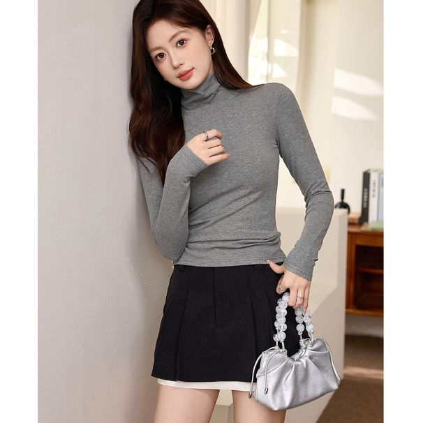 2025 #Superior Choice # Soft And Skin Friendly High Neck Bottom Shirt Women's Cotton Long Sleeved T-Shirt 2025 Autumn/Winter_ecoleips.com