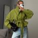Women's Fashion Stand Collar Tie Waist Short Trench Coat Petite Spring Style Clothing_ecoleips.com