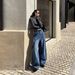 Women's High-Waisted Slimming Wide Leg Jeans Retro Pleated Design Floor-Length Blue Denim Autumn/Winter Fashion_ecoleips.com