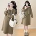 Autumn New Korean Fashion Hooded Maternity Dress_ecoleips.com