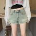 Korean-style High-waisted Denim Shorts For Women, Summer Vintage A-line Shorts, Sexy Stretchy Hot Pants, Slimming_ecoleips.com