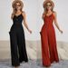 Voya New Women's Summer Jumpsuit Solid Color Casual Pullover Sleeveless Loose Jumpsuit For Women_ecoleips.com