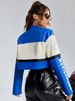 Vintage-Inspired Stand Collar Jacket – Embroidered PU Leather Zip-Up With Color Block Sleeves_ecoleips.com