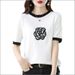 Women's Clothing Women's Fashion Color Block Round Neck Camellia T-Shirt Short Sleeve Loose Fit Slimming Wool Knit Top For Summer_ecoleips.com