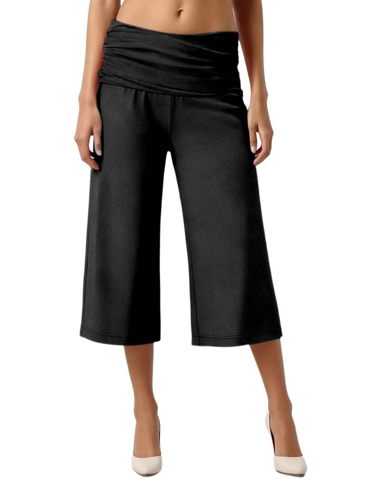 Women's Elegant Trousers, Solid Color, Straight Leg, Cropped Style, Loose Fit, Slimming, Low-waisted, Elongating The Legs, Versatile Casual Trousers, Suitable For Everyday Wear, Leisure, And Vacations._ecoleips.com