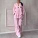 Women's Clothing Solid Color Cotton And Linen Casual Pants Suit_ecoleips.com