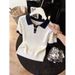 Women's Korean Style Ice Silk Knit T-Shirt Summer Thin Petite Cable Knit Short-Sleeved Collared Top_ecoleips.com
