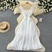 Women's Romantic Style Sleeveless Dress Playful Suspender Tie Waist Slimming A-Line Skirt For Summer Vacation_ecoleips.com