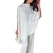New Women's Fashion Satin Set Designer Shawl Top And Wide Leg Pants Irregular Two Piece Ensemble_ecoleips.com