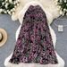 Chiffon Floral Print Midi Skirt for Women 2025 New Style Wide Swing A-Line Pleated Cross Border Flowy Skirt_ecoleips.com