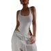 Summer Solid Color Sleeveless Vest Bodysuit for Women Sexy Hot Girl Slim Fit Cross Border Wholesale 2025 New Arrivals_ecoleips.com