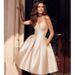 Women's Clothing Spring New Simple Small Slim Graduation Performance Dress Skirt_ecoleips.com