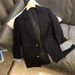 ng2510292 Casual Blazer 2026 New Korean Style Spring Loose Fit Ladies' Khaki Small Suit Women's Black Autumn And Winter_ecoleips.com