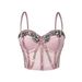 Sparkling Mesh Corset Top With Rhinestones - Sexy Bustier Lace Bralette For Women, Adjustable Straps, Bodycon Fit, Stage & Party Wear_ecoleips.com