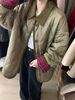 girl Yuanpai Bluepops 2025 Winter New Style Gourd Pattern Color-Block Patchwork Cotton Jacket Retro Plaid Coat W1167_ecoleips.com