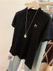 Women's Clothing Hot Girl Wear Small Stand Up Collar Pure Cotton Embroidered Shoulder Top Short Sleeved T Shirt_ecoleips.com