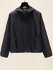 K Women's Casual Loose Solid Color Zipper Windbreaker With Hood; New Versatile Sun-protection Jacket._ecoleips.com