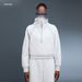 High Neck Half Zip Pullover Top, Casual Loose Fleece Lined Warm Sports Sweatshirt Jacket, Women's Short Style, D25131_ecoleips.com