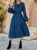 Elegant Floral Print Long Sleeve Dress - Casual & Chic Women's Dress For Everyday Wear_ecoleips.com