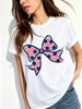 :Women Polka Dot Bow Minnie Mouse Letter Graphic T Shirt Round Neck Short Sleeve Loose Casual Summer Tops_ecoleips.com