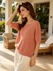 Loose Soft Breathable Half Sleeve Knit Top_ecoleips.com