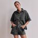 Women's Clothing Summer Women's Casual Retro Loose Shirt Denim Shorts Set_ecoleips.com