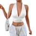 Sexy Sleeveless Backless Hollow Cross Front Tube Top for Women European And American Style Navel Baring Fashionable_ecoleips.com