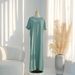 Modest Abaya Dress Elegant 3D-Printed Maxi Dress – Flowy A-Line Dress With Princess Sleeves_ecoleips.com
