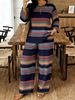 Women's Round Neck Printed Sports Sweatshirt Set Long Sleeve Casual Trendy Outfit For Spring Autumn Men's Pant Sets_ecoleips.com