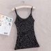 K New Slim-fit Slimming Fashion Sequin Tank Top For Women, Versatile Base Layer Top, Strapless Shirt_ecoleips.com